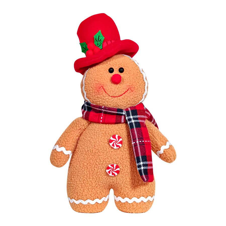Festival Home Decoration Christmas GingerbreadMan Seasonal Plush Leg Bedroom Ornament Christmas Scene Layout