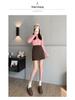Petite High Waist Zipper Slit A-line Mini Skirt – Spring & Autumn Slimming Hip-Hugging Style.
