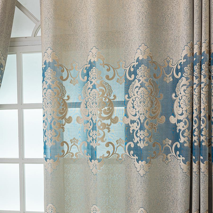 High-end Atmospheric Luxury European Hollow Jacquard Curtains Living Room Bedroom Balcony Villa Palace