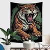 VIKAMA Wild Tiger Tapestry Retro Tattooed Woman Coexisting With The Beast FadeResistant Living Room  Bedroom Decor Tapestry