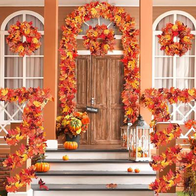 175 cm langes simuliertes Ahornblatt, Halloween-Themen-Home-Garten-Venue-Layout, Rattan-Party-Dekoration
