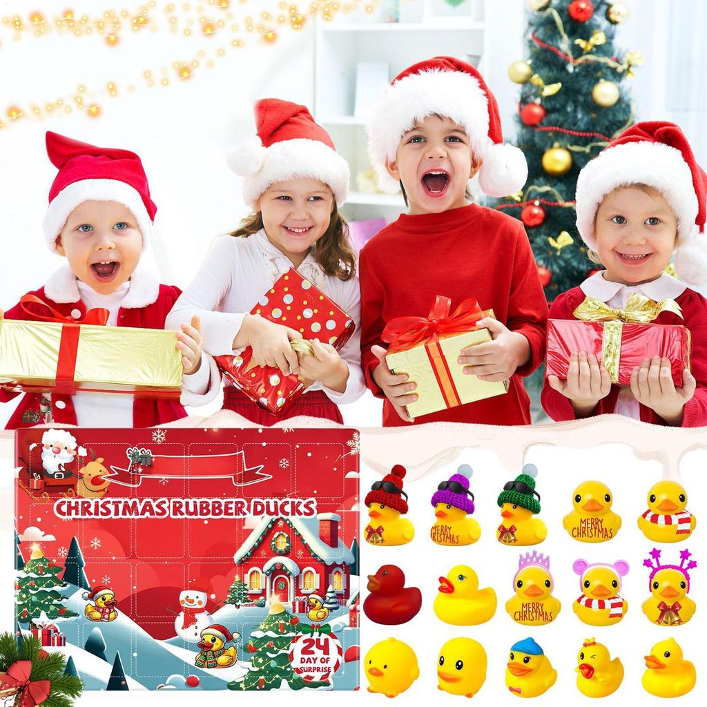 2026 Duck Advent Christmas Calendar 24 Days Advent Bath Toys Countdown Home Decor Holiday Rubber Ducks Ornaments Xmas Gift