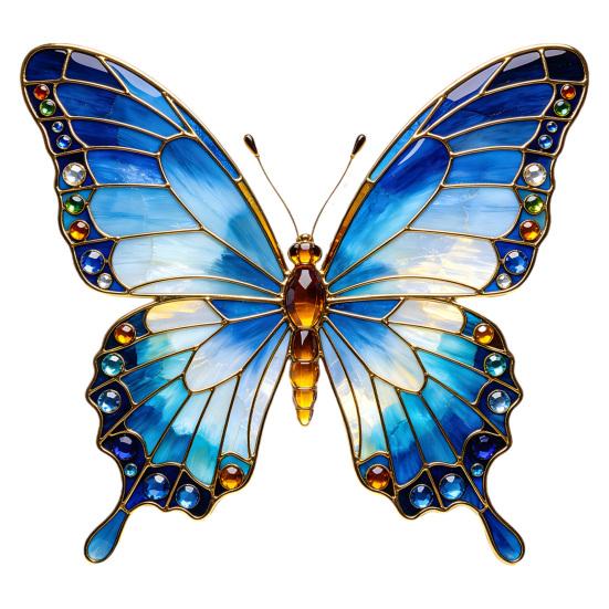 Blue Butterfly Design Window Sticker Self-Adhesive Waterproof Wall Decal