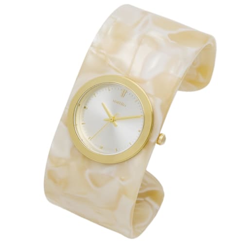 Fieldwork Women's Analog Acetate Bangle Watch, White, Flaban ST291-2