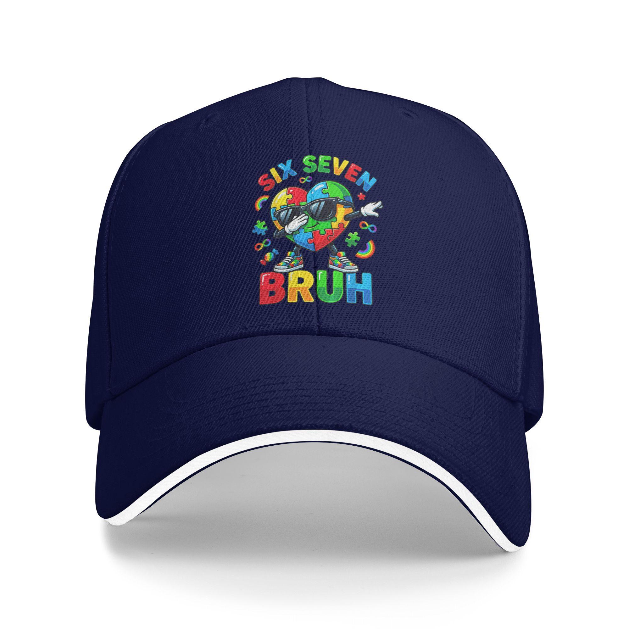 

Funny 67 Puzzle Autism Awareness 6 7 Baseball Cap Men Custom Logo Hip Hop Hats Summer Fashion Kpop Rock Breathable Baseball Caps As Picture темно-синього кольору