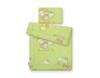 Baby bedding set with filling, 2 pieces, 75x100cm NEWBORN - Teddy bears in clouds, green