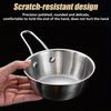 New Small Round Bowl With Handle Thickened Korean Rice Wine Bowl Restaurants Circular Barbecue Seasoning Stainless Steel Bowl