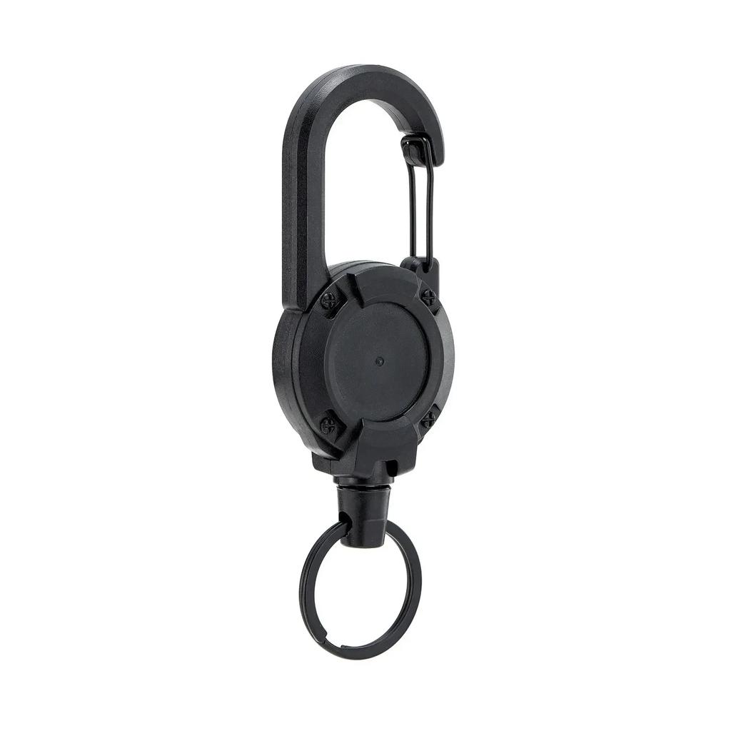 Retractable Keychain Heavy Duty Badge Reels Holder Keychain Black ID Badge Clip with Upgraded Stainless Steel Cord ID Strap