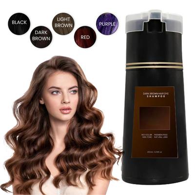 Champú para teñir el cabello de 200 ml con ingredientes naturales a base de hierbas para hombres y mujeres, crema colorante instantánea para cubrir canas, accesorios de maquillaje para fiestas de disfraces de Halloween