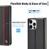Pouzdro z PU kůže s karbonovým vláknem pro iPhone 15 16 Pro 14 13 12 11 XS Max 16E XR 8 7 Plus SE Mini Peněženka Slot na karty Flip kryt