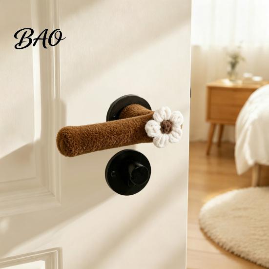 Bedroom Door Lever Sleeve 2/4Pcs Flower Handle Cover, Anti-collision Knob Protector, Anti-Static Decorative Cover Anti-Freeze for Home Office Set