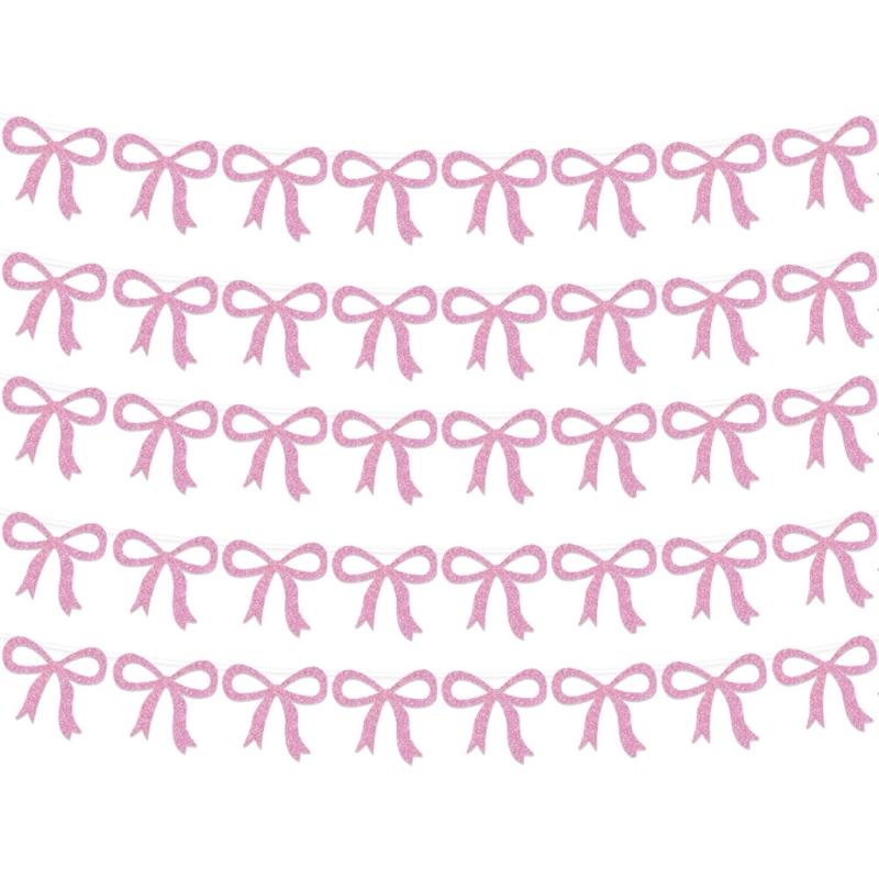 

5Sets Colorful Bowknot Bunting Ornament Ceiling Hanging Decoration for Mother s Day Valentine s Day Holiday Decoration