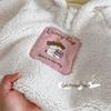 Children's 2025 Winter Hooded Fur Sweater: Cute Girls' Korean Style Thick Pullover with Patch Applique.