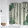 1pc Modern Green Leaf Pattern Digital Print Shower Curtain, Waterproof Bathroom Decor, Home Spa Decoration With Hooks
