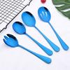 Mavi Yemek Takımı çatal bıçak kaşık seti Paslanmaz Çelik Taşınabilir Mutfak Kek Kürek Servis Çatal Kaşık Kevgir Kaşık Salata Çatal Sofra