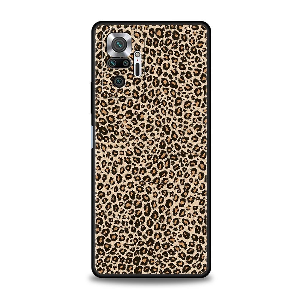 Phone Case For Xiaomi Redmi Note 13 12 5G 9S 9 8 10 11 Pro 9T 13C 12C 10C 9C 9A 7 Pro Soft Silicone Cover Leopard Cheetah Print
