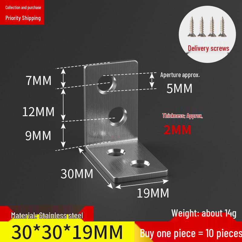 Stainless Steel 90° Right Angle Bracket Connector