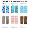 Weiche und flauschige Beinwärmer mit elastischen Öffnungen Pelz-Stiefelmanschetten Cosplay-Accessoires