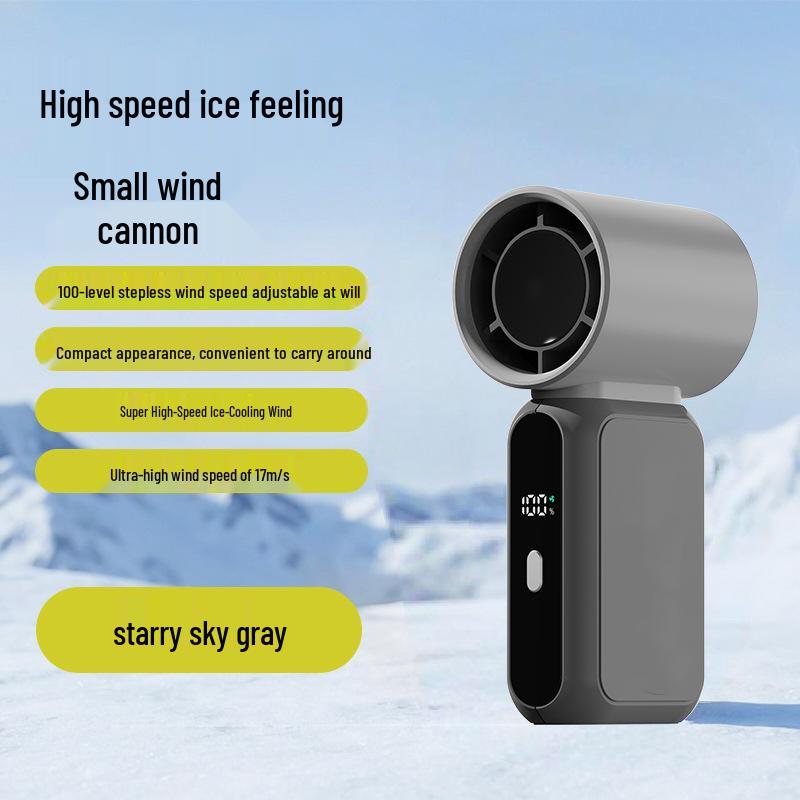 2026 Mini Handheld Semiconductor Cooling Fan: 100-Speed, Digital Display, USB Charged, Powerful Mini Fan 103*50*39 mm