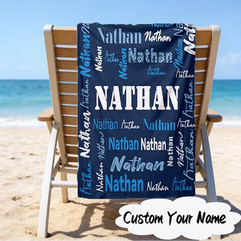 Personalisierter Name Dein Name Kunst Design Mikrofaser Strandtuch Super Weich & Saugfähig für Bad, Strand, Reisen Badezeit Zubehör, Fan Geschenke