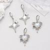 Eleganti Orecchini a Forma di Cuore e Stella a Quattro Punte da Donna - Collezione Autunno e Inverno