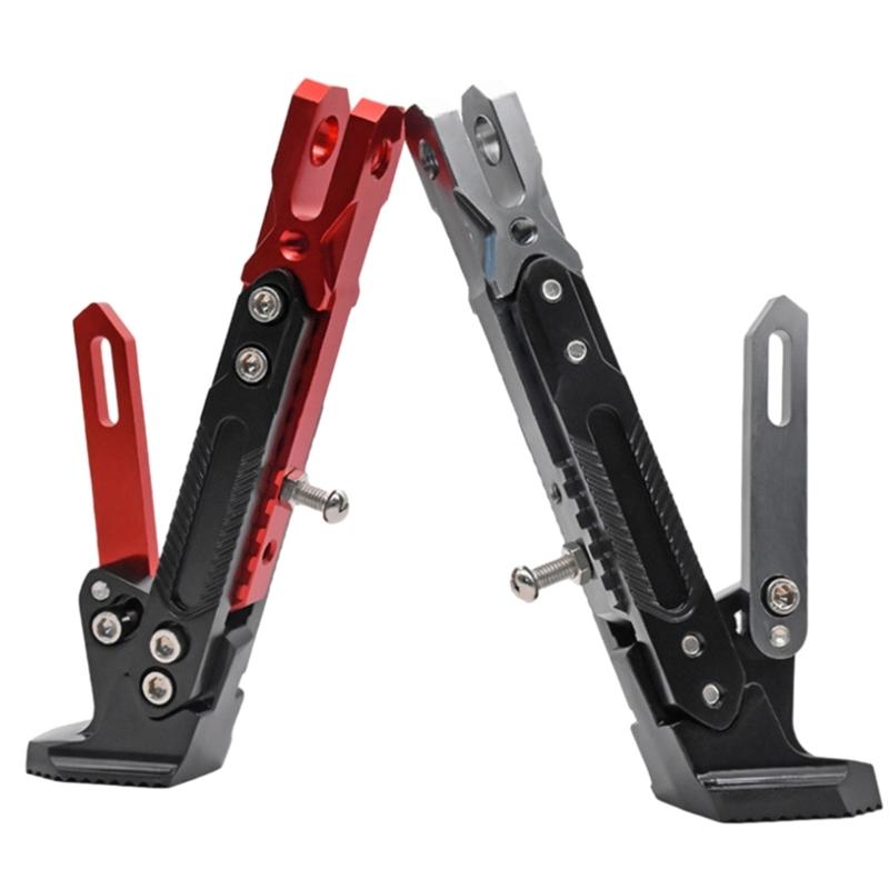 Motorcycle Extendable Stand Holder E-Bike Scooter Replacement Kickstand Adjustable Foot Side with Spring and Screws