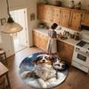 Christmas Dogs pattern round rug,Carpet Rug for Living Room Bedroom Playroom ,Non-slip Floor Mat,Holiday Gifts and Birthday Gifts.