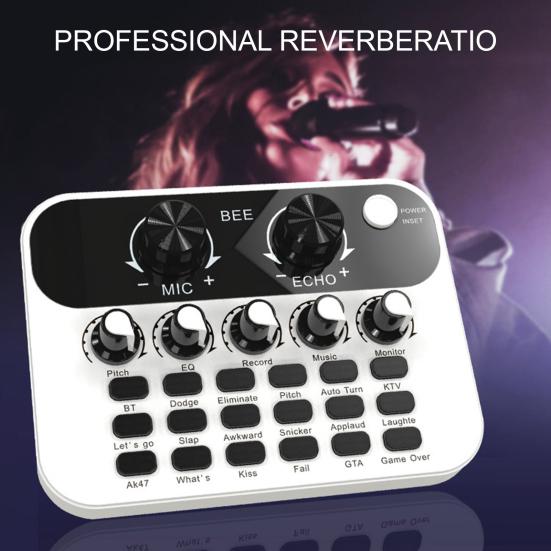 Live Soundkarte Drehknopf Lustiger Sound Mikrofon Echoeffekte Stimmverzerrer Extern Live