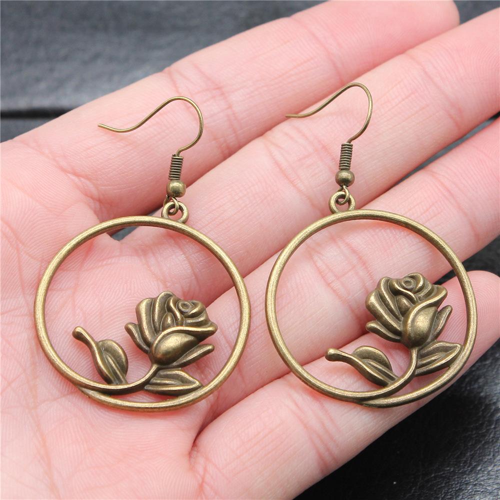 54 Styles Vintage Fashion Women Jewelry Flower Dangle Earring Drop Jewelry Accessories For Women Sunflower Rose Daisy Earrings