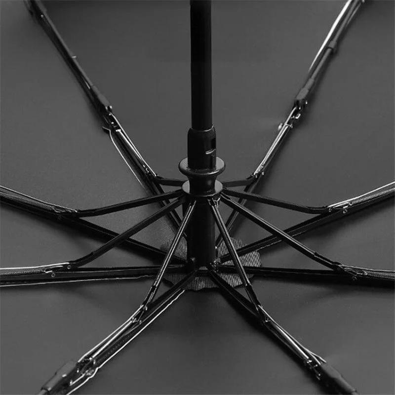 Automatic Folding Sunny Rain Umbrella Solid Color Three-folding Windproof Business Umbrella