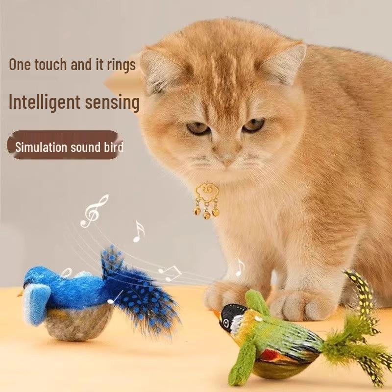 Newcomer Discount: Energy-Consuming Cat Teaser Toy with Simulated Bird Sounds