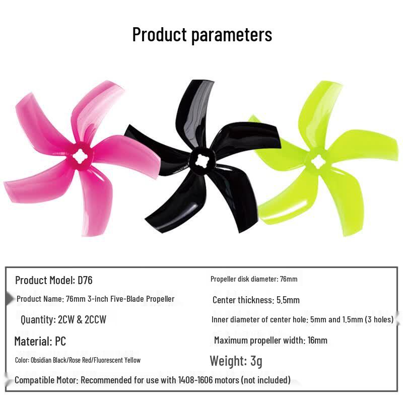 GEMFAN D76mm 3-inch 5-Blade Cinewhoop Propeller