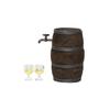 Wooden Wine Barrels and Faucet Wine Glasses for 1/12 Doll House Decoration Miniature Scene Building Furniture Model