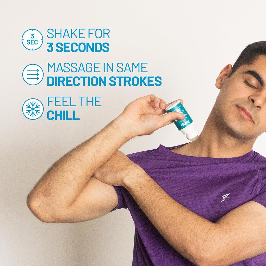 hoop Pain Relief Roll On 50 ml Pack | Cooling Muscle Pain Relief for Back, Leg, Shoulder, Knee, Neck, Sports Injuries