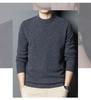 Hengyuanxiang Men's 100% Pure Wool Pullover, Round Neck, Thickened Winter Sweater for Middle-Aged Dads.
