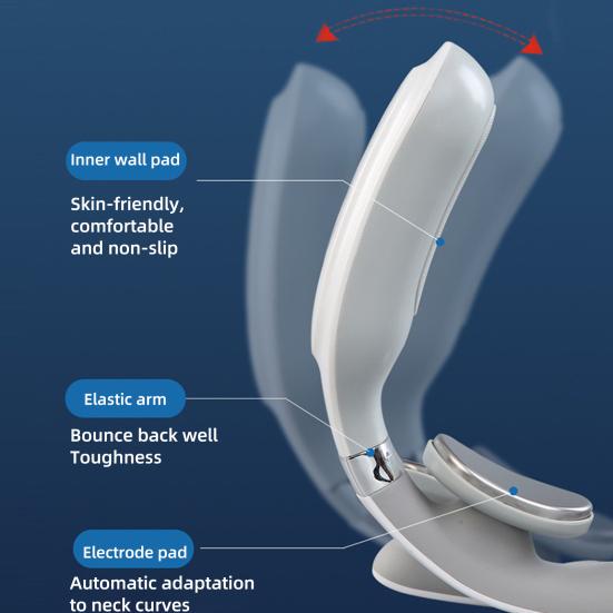 Neck Massager with 6 Vibration Modes 15 Intensity Levels Rechargeable Portable Head Heated Ergonomic Electric Massager