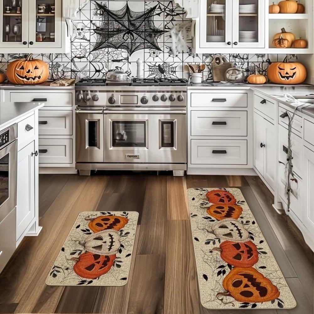 Absorbent Pumpkin Door Mat Easy Clean Halloween Doormat New Ghost Carpet  for Home Decoration