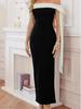 European-American Elegant One-Shoulder Ribbon Sleeveless Slim Fit Dress for Spring & Summer