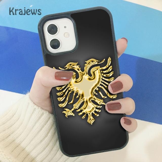 

Krajews Albania Flag Eagle Soft Phone Case Cover For iPhone 17 Air 16 15 14 plus 11 12 13 pro max coque Shell Fundas iPhone 13