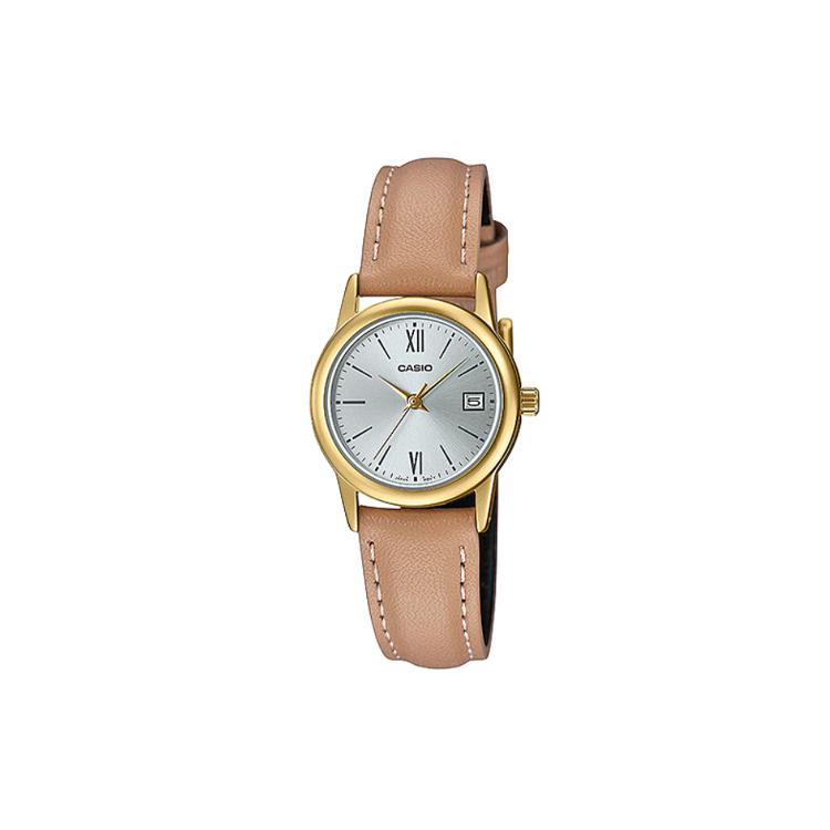 CASIO Women s Standard Series Silver Watch LTP-V002GL-7B3 LTP-V002GL-7B3 Brown Strap