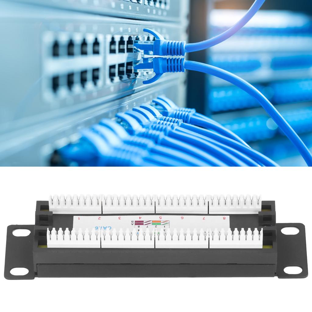 8 Ports Wandmontage Netzwerk Patch Panel UTP Cat6 Ungeschirmte Verdrahtungshalterung für 23‑28AWG-Kabel