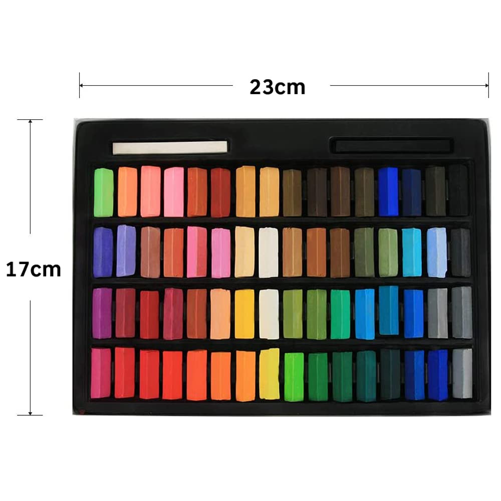 VIOLETTO Soft Pastel Set 64 Colors Professional Children's Art Supplies Non-Toxic Chalk Short Pastels