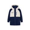 Cotton Jacket Hooded Comfortable Color Block Zipper Casual Mid-Length Warm Kids Jackets Indigo NY2342012GS-001