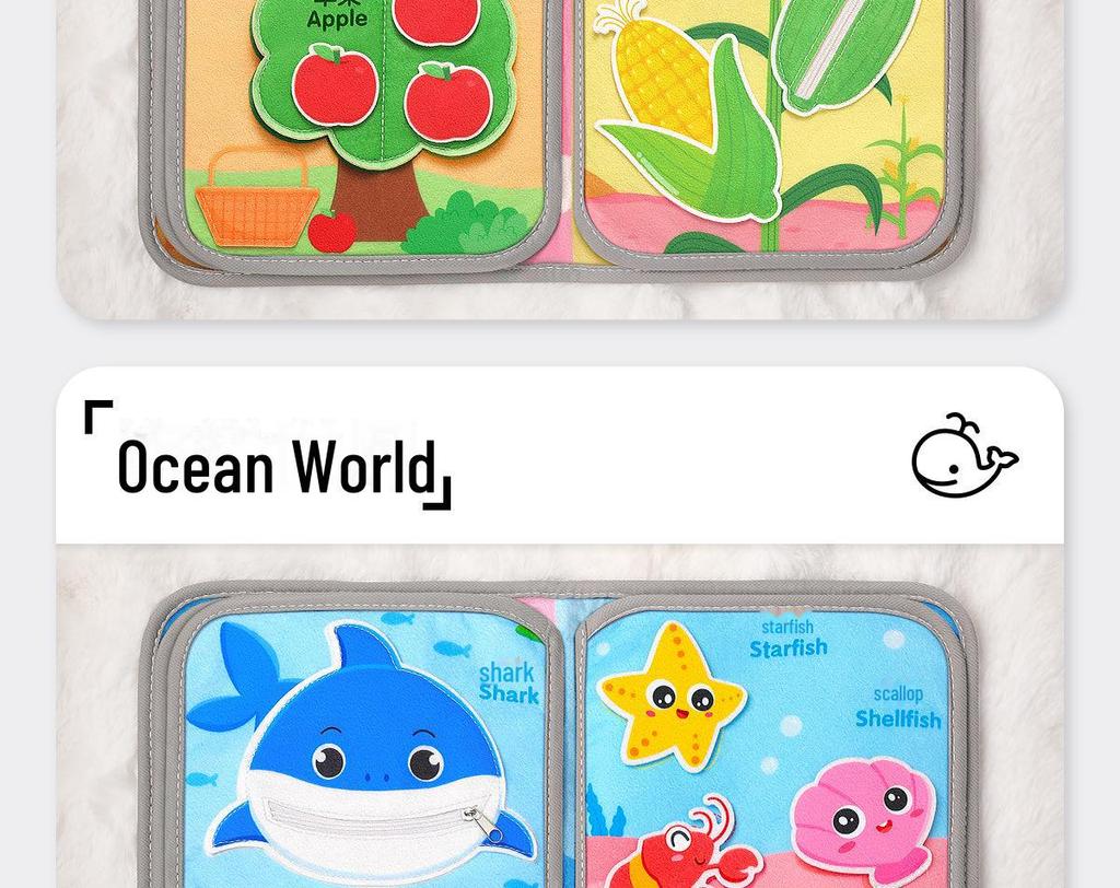 Tear-Resistant Baby Cloth Book: Chewable & Durable for Infants 0-3 Years, Early Learning Quiet Book.