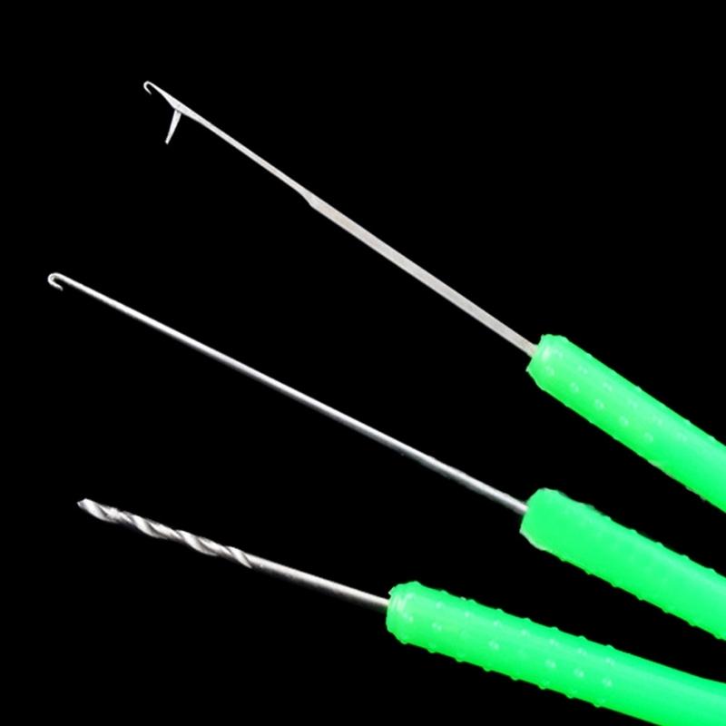 3Pcs Fishing Splicing Needle Baits Drill Needle Baiting Rig Needle Boilie Drill Stringer Hook Needle Fishing Accessories