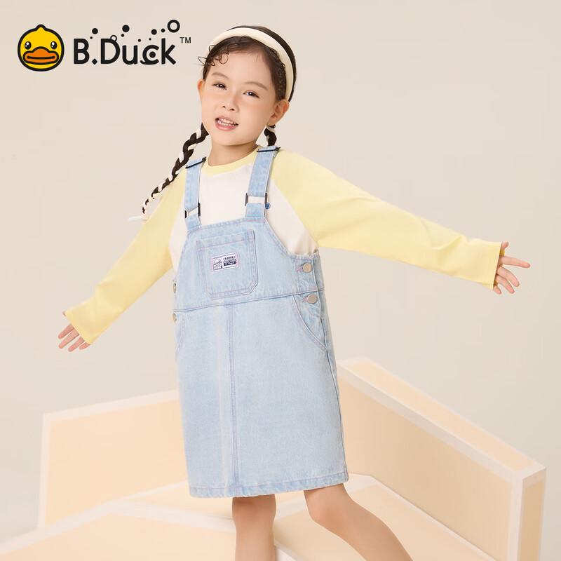 B.Duck Kids Denim Suspenders Dress