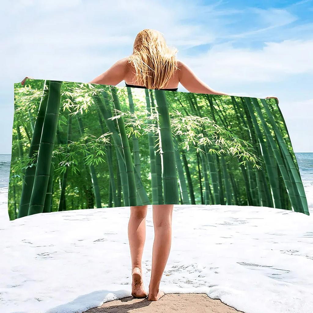 Bamboo Beach Towel Microfiber Bath Towel Quick Dry Sand Free Towels For Vacation Outdoor Swimming Pool Beach Yoga Travel Sport