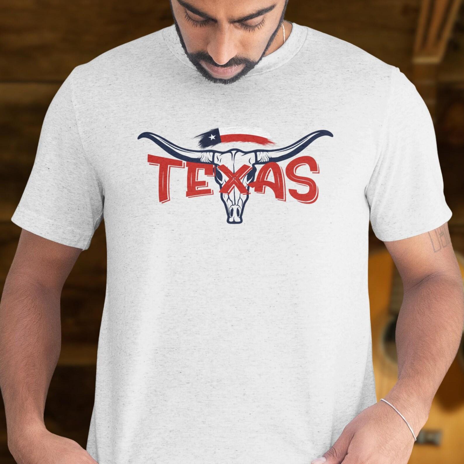 Texas Bull Skull T-Shirt, Western Cowboy Tee, Rancher Gift 4XL