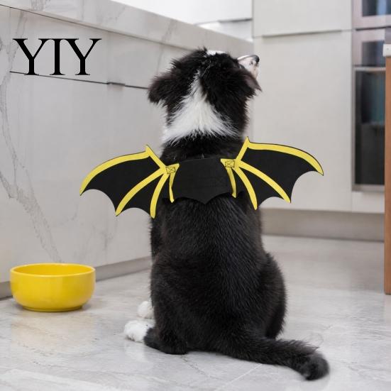 Creative Dog Cat Halloween Suit Pet Bat Wings, Cute Costume, Skeleton Wings Attractive Holiday Apparel with Bells, Festive for Cats Dogs Cosplay Party