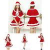 Christmas Santa Claus Adult Female Red Pleuche Dress Suit